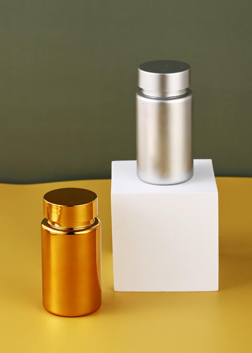 100-150g PET电镀金色银色彩色胶囊瓶 保健品瓶