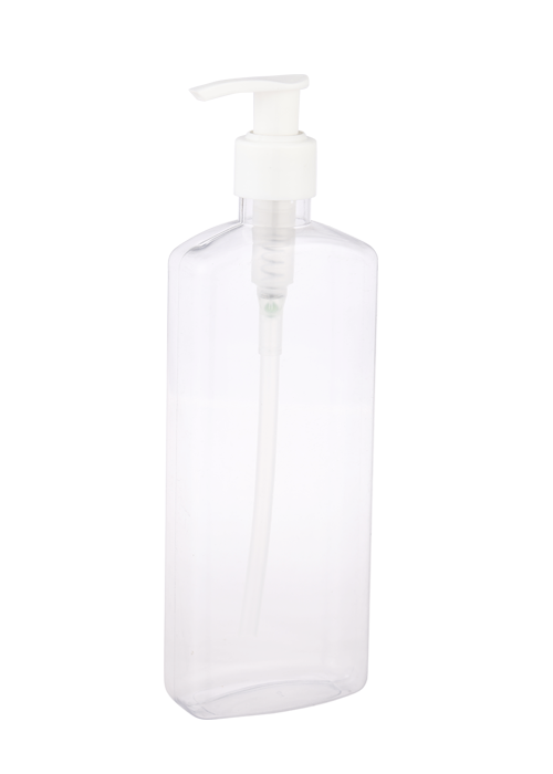 400ml PET透明扁方瓶 乳液压泵洗手液瓶